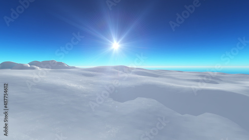 Ice berg on see 3d render © aleksandar nakovski
