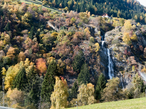 wasserfall beim ort partschins im vinschgau (südtirol) photo