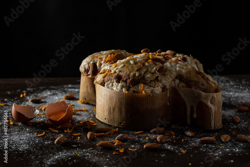 Easter cake on a wooden table