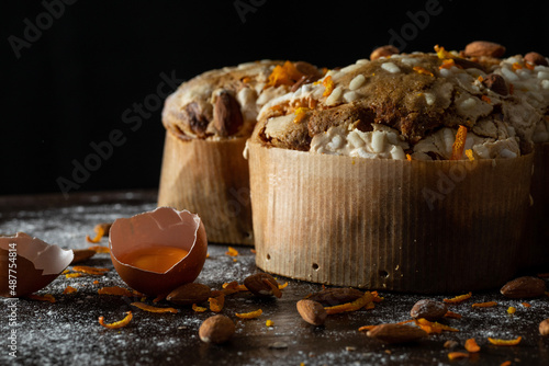 Easter cake on a wooden table