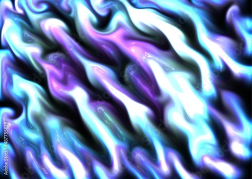 Light blue and purple fluid, gradient metal background