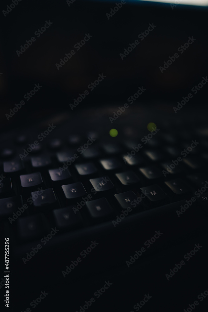 Keyboard in low light Keyboard in low light