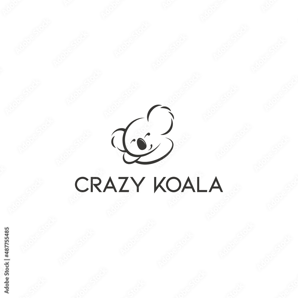 Fototapeta premium cocky face koala logo vector illustration