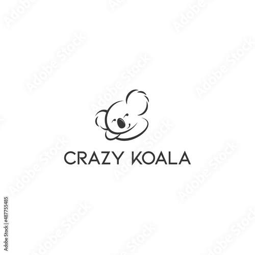 cocky face koala logo vector illustration