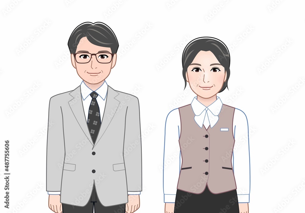 年配の男女 年配の男女