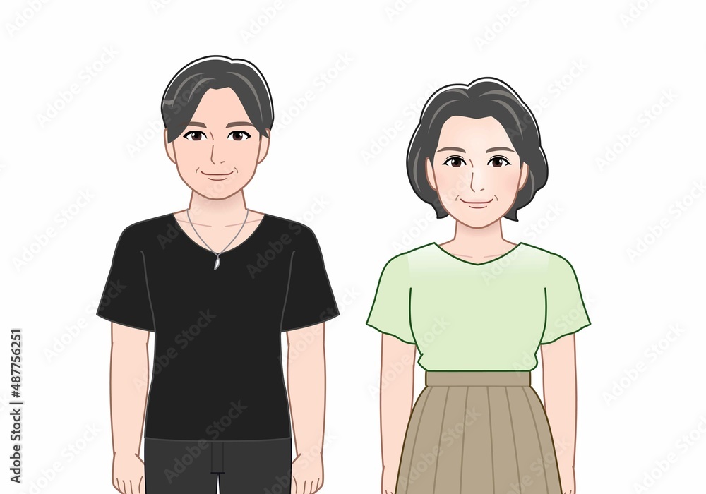 年配の男女 年配の男女