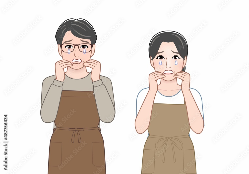 二人の年配の男女 二人の年配の男女
