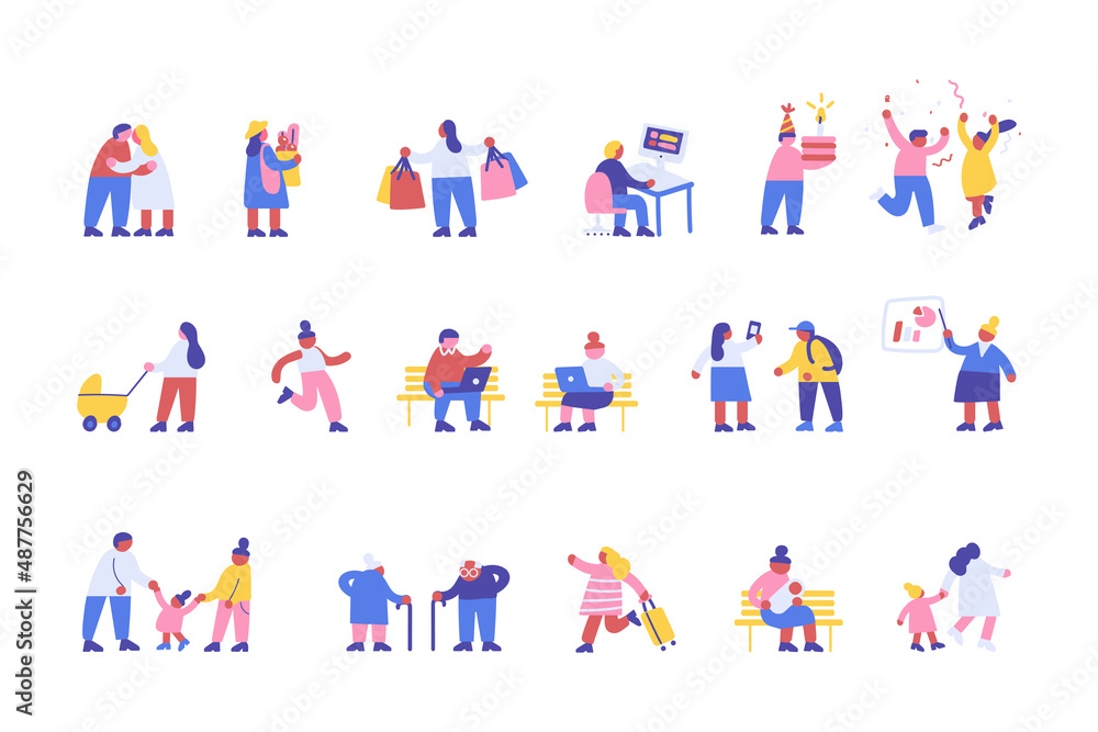 Tiny People Crowd vector illustration