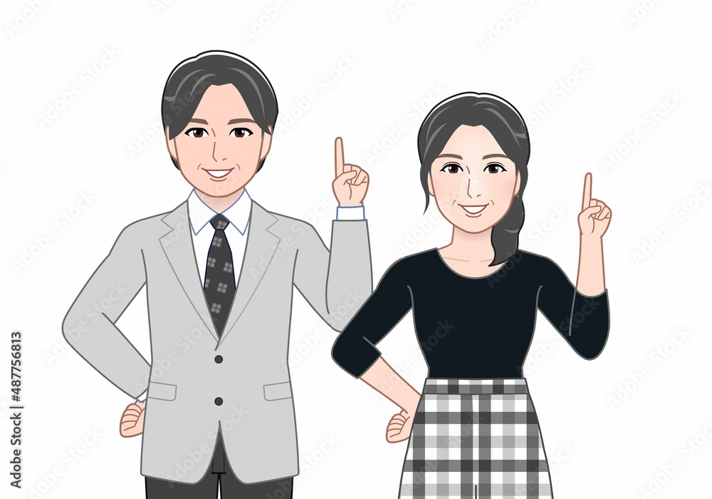 二人の年配の男女