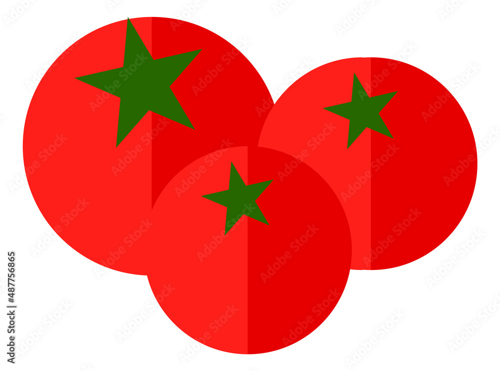 Tomatoes icon. Red fresh salad vegetable pile