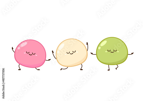 Mochi icon vector. Mochi logo design. Japanese rice dessert.