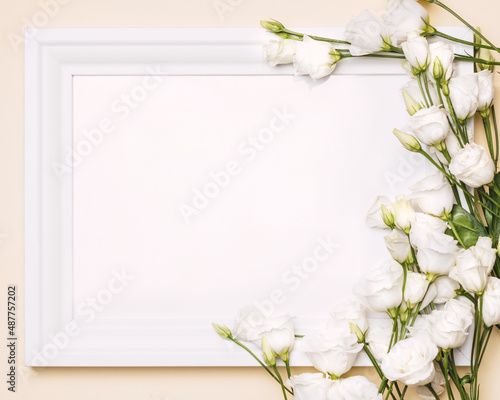 frame of white flowers 