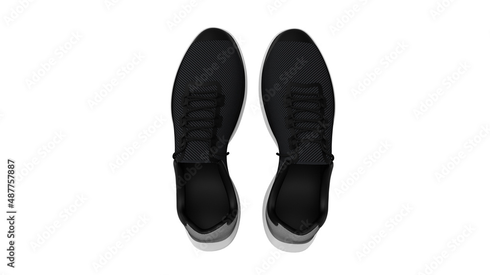 sneakers top view without shadow 3d render sneakers top view without shadow 3d render