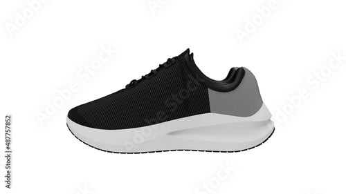 sneakers side view without shadow 3d render