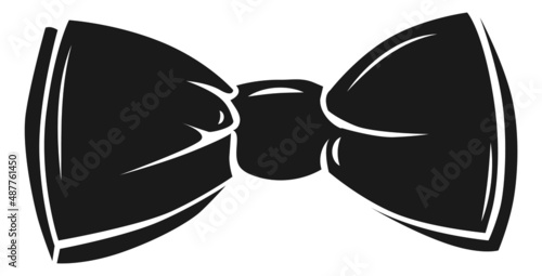 Bow tie icon. Black tuxedo necktie. Formal costume knot