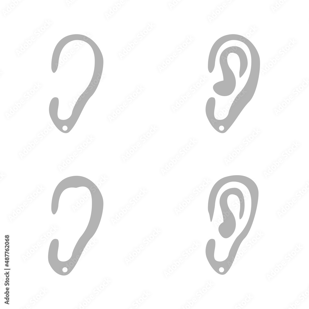 ears icon on a white background, vector illustration ears icon on a white background, vector illustration