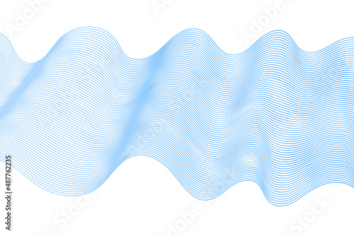 Blue wavy background. Geometric abstract vector illustration with gradient color waves. Futuristic cover design for notebook paper, copybook brochures, book, magazine, print