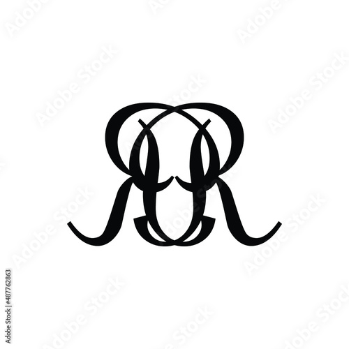 Initial RR modern minimalist logo design