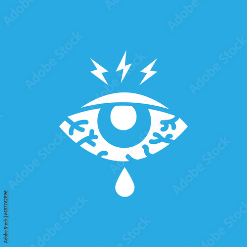 irritated eye icon on a white background, vector illustration