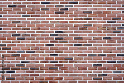 Wallpaper Mural Brick construction with mixed oyster color, scarlet, apricot color Torontodigital.ca