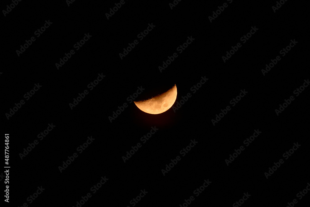 Super blood moon. The moon in the night sky. Super blood moon. The moon in the night sky.