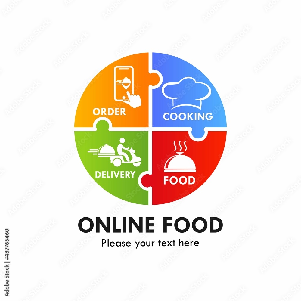 online food logo template illustration
