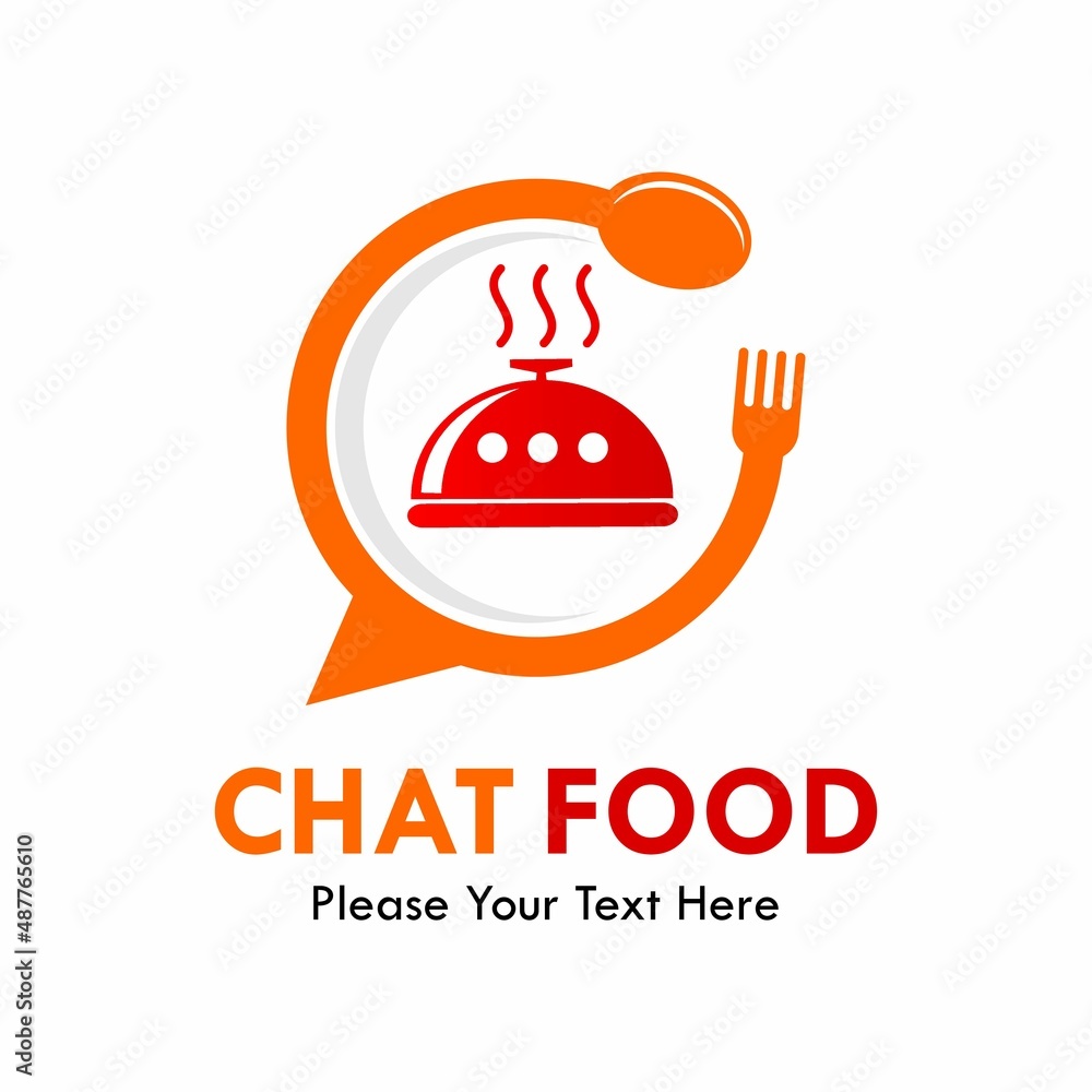 Chat food logo template illustration Chat food logo template illustration