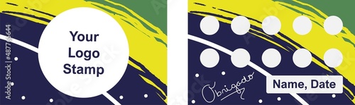 Loyalty business card in Brazilian design for restaurants, bars, sport classes, brasil related contents. 10 class pass.