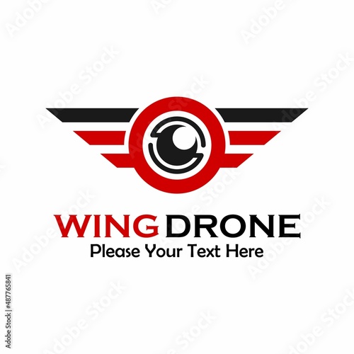 wing drone logo template illustration