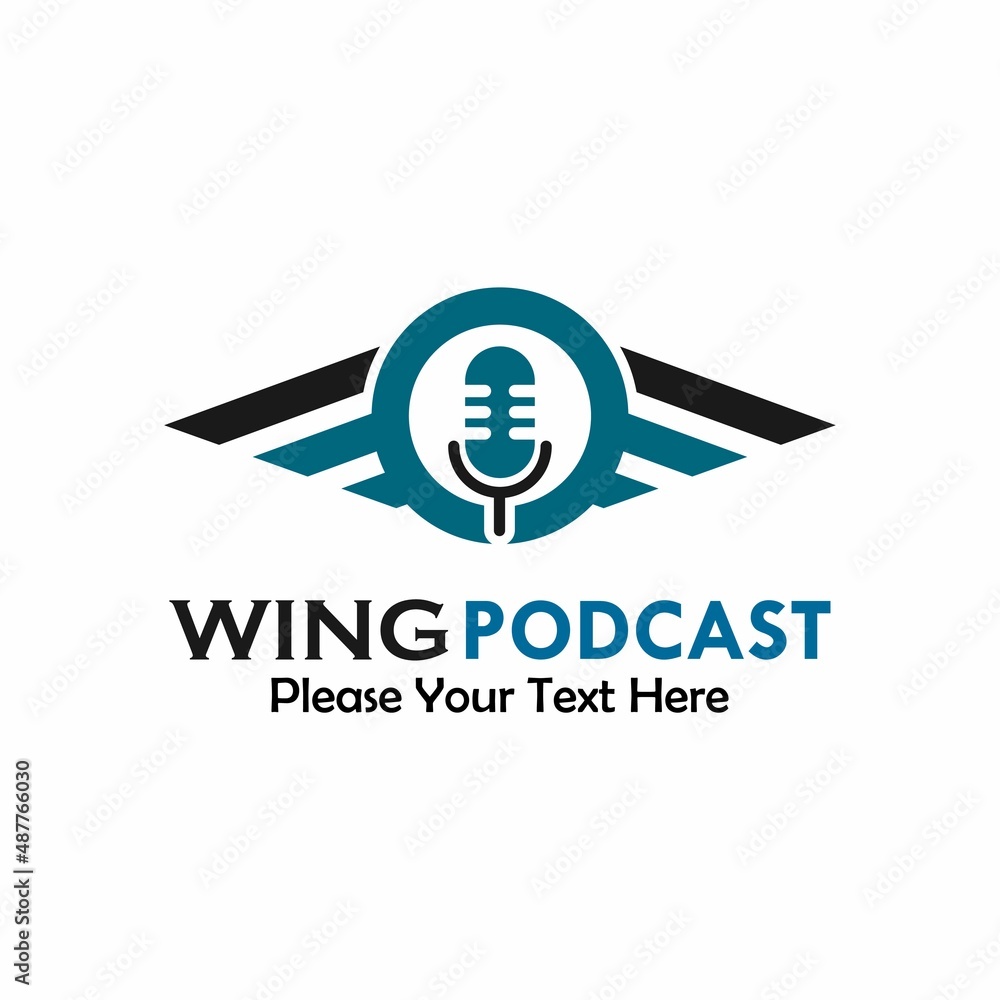 wing podcast logo template illustration wing podcast logo template illustration