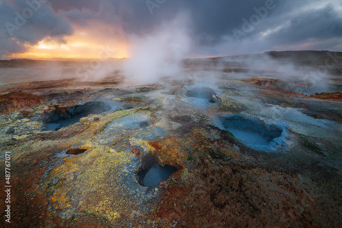 Gunnuhver is near Reykjavik in Iceland and feels almost otherworldly. The mud has the most beautiful colors and then there is the steam that rises from the ground here. 