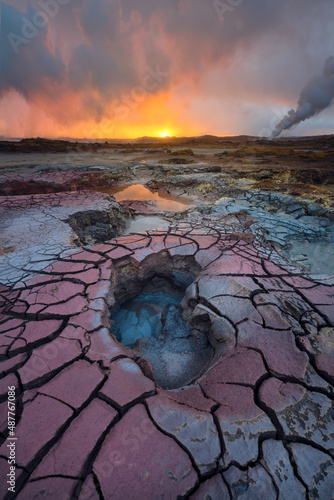 Gunnuhver is near Reykjavik in Iceland  and feels almost otherworldly. The mud has the most beautiful colors and then there is the steam that rises from the ground here.
 photo