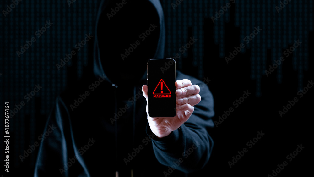 Cyber security hacker smartphone. Internet web hack technology. Digital ...