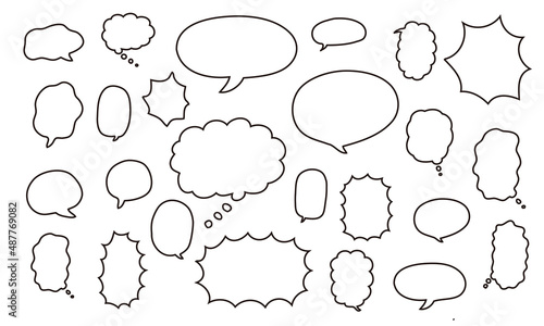 手描きの吹き出し素材セット