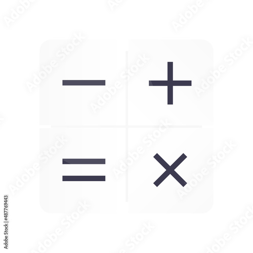 calculator icon, add subtract, divide multiply, vector illustration