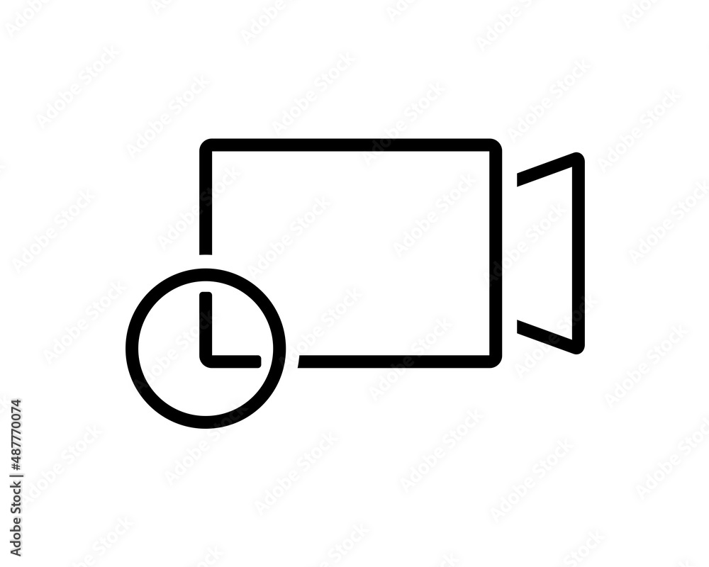 Video record time clock icon. Illustration vector Video record time clock icon. Illustration vector