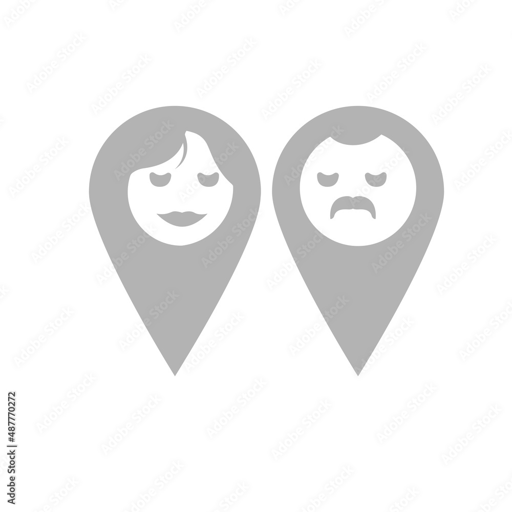 Obraz premium Label icons, male and female, concept icons on white background, vector illustration