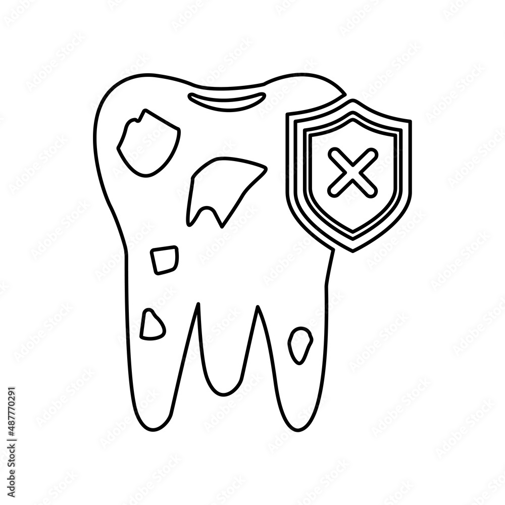 unhealthy tooth icon, on a white background, vector illustration unhealthy tooth icon, on a white background, vector illustration