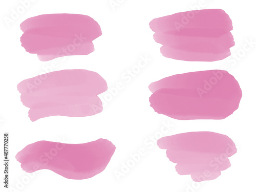 set watercolor blotches delicate made by hand