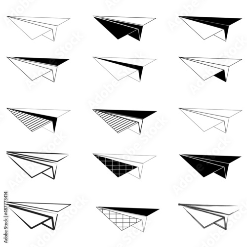 Paper airplane icon on white background