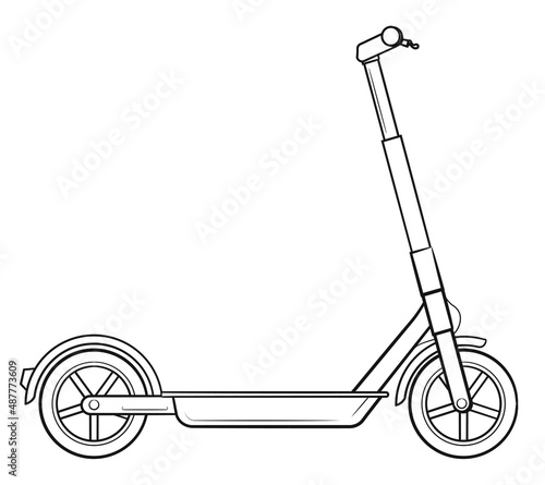 Electric scooter - stock illustration of modern e-scooter.
