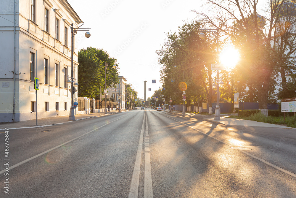 Tver, Russia, July 2021: Sovetskaya street in Tver Tver, Russia, July 2021: Sovetskaya street in Tver