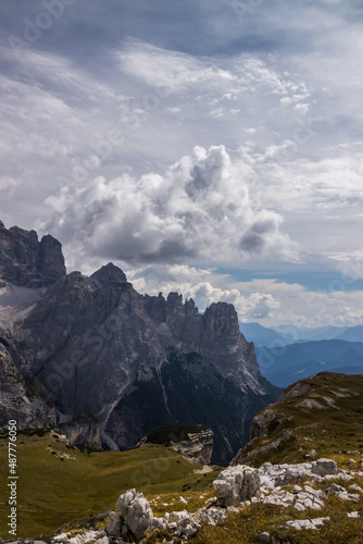 Mountain trail Tre Cime di Lavaredo in Dolomites in Italy