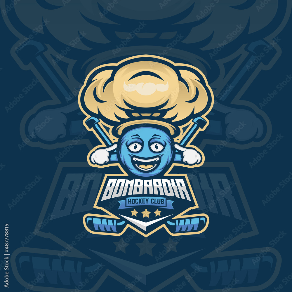 Bomb Mascot Logo Design Illustration For Hockey Club
