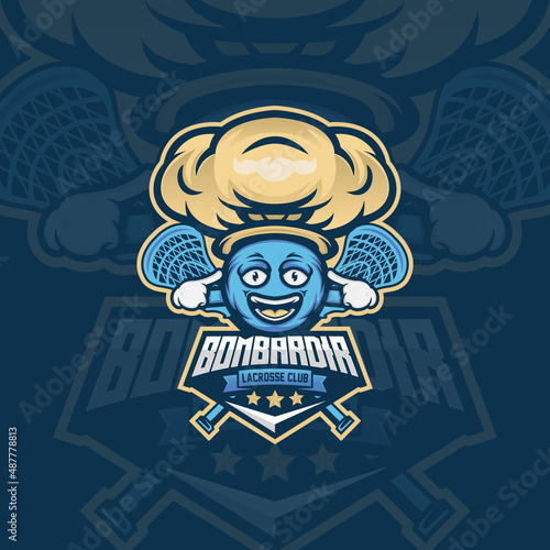 Bomb Mascot Logo Design Illustration For Lacrosse Club