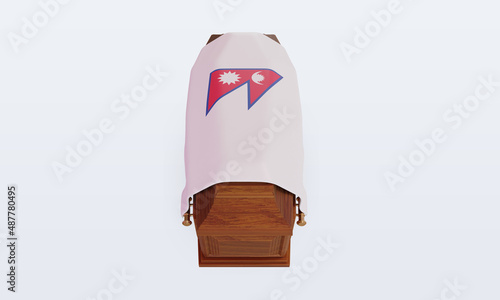 3d coffin Nepal flag rendering front view