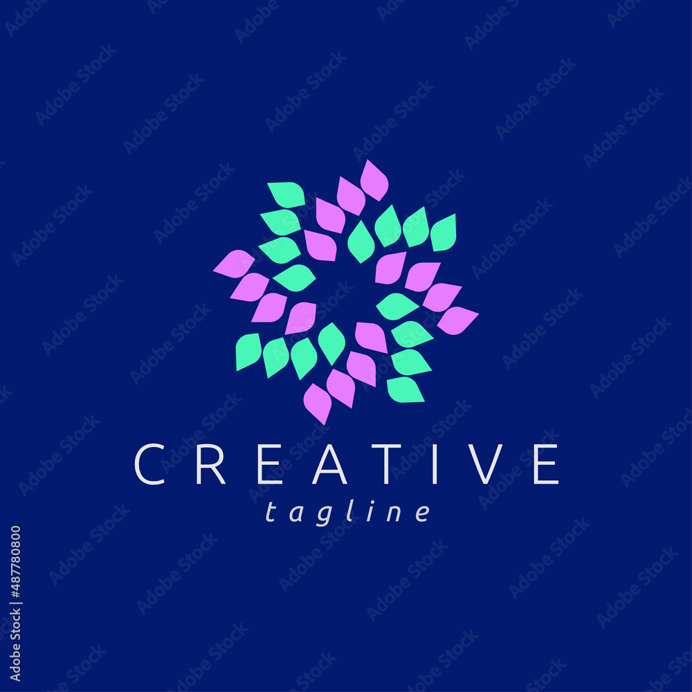 Obraz premium Abstract floral flat logo design