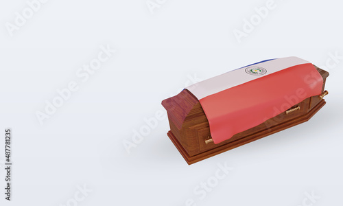 3d coffin Paraguay flag rendering right view