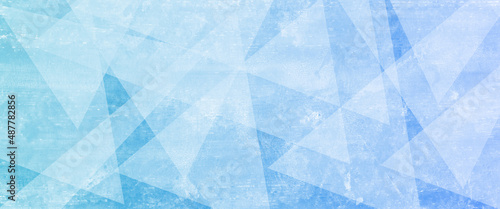 Abstract blue background with diamond and triangle shapes layered in modern abstract pattern design, triangles in modern abstract pattern with texture. 