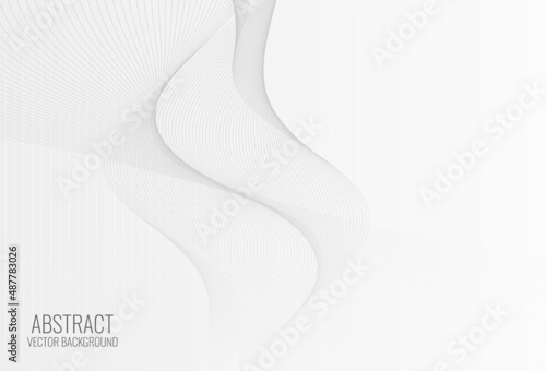 White and grey background with abstract wave line modern. Technology network Vector illustration, Line art, Lines created using blend tool.